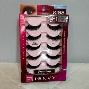 KISS i-ENVY Premium Human Remy Hair Eyelashes Juicy KPEM14 New